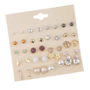 20 Pairs Assorted Rhinestone Pearl Ball Earring Stud Set Earrings Jewelry