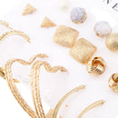 9 Pairs Matte Round Kont Ball Big Loop Ring 9 Style Earring Studs Set Mixed