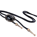 Oval Pendant Woven Cord Western Cowboy Rodeo Dance Bolo Ties Necktie