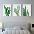 3pcs Canvas Painting Cactus Decor Nordic Plants Wall Art Cactus Decoration Unframed