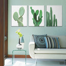 3pcs Canvas Painting Cactus Decor Nordic Plants Wall Art Cactus Decoration Unframed