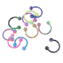 10 pcs Horseshoe Nose Ring Stainless Steel Nose Stud Ball End Body Jewelry