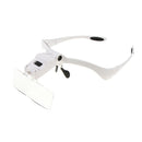 Headband Head-Mounted 2 Super LED Light Magnifier 5 Interchangeable Loupe