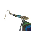 Vintage Retro Peacock Feather Fringe Women Dangle Earrings Gift