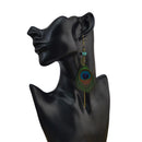Vintage Retro Peacock Feather Fringe Women Dangle Earrings Gift