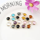 10 Pieces Black Gold Plated Copper Glass Stone 2 Loops Connectors Pendant Crafts