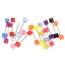 Fashion Women Jewelry Dice Tongue Ring Eyes 14G (1.6mm) Acrylic