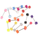 Fashion Women Jewelry Dice Tongue Ring Eyes 14G (1.6mm) Acrylic