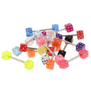 Fashion Women Jewelry Dice Tongue Ring Eyes 14G (1.6mm) Acrylic