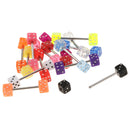 Fashion Women Jewelry Dice Tongue Ring Eyes 14G (1.6mm) Acrylic
