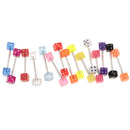 Fashion Women Jewelry Dice Tongue Ring Eyes 14G (1.6mm) Acrylic