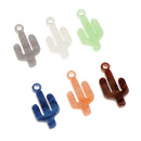 6pcs Mixed Color Acrylic Beads Cactus Charm Pendant DIY Craft 13 x 25mm