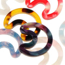 7pcs Acrylic Hollow Moon Shape Bead Spacer DIY Bracelet Kids Beaded Findings