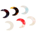 6pcs Assorted Color Acrylic Moon Charms Beads Bracelet Necklace Earring DIY