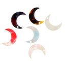 6pcs Assorted Color Acrylic Moon Charms Beads Bracelet Necklace Earring DIY