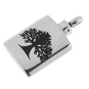 Stainless Steel Rectangle Shape Urn Ashes Pendant Memorial Cremation Jewelry