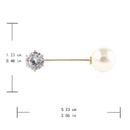 2 Pieces Rhinestone Stick Pin Imitation Pearl Collar Lapel Pin Elegant Jewelry
