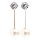 2 Pieces Rhinestone Stick Pin Imitation Pearl Collar Lapel Pin Elegant Jewelry