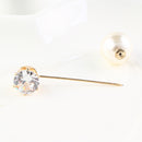2 Pieces Rhinestone Stick Pin Imitation Pearl Collar Lapel Pin Elegant Jewelry