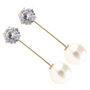 2 Pieces Rhinestone Stick Pin Imitation Pearl Collar Lapel Pin Elegant Jewelry