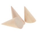3pcs Unpainted Plain Cone Wooden Ring Jewelry Display Stand Organizer Holder