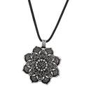Vintage Talisman Lotus Flower Pendant Amulet Necklace Mens Jewelry