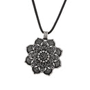 Vintage Talisman Lotus Flower Pendant Amulet Necklace Mens Jewelry