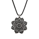 Vintage Talisman Lotus Flower Pendant Amulet Necklace Mens Jewelry