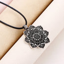 Vintage Talisman Lotus Flower Pendant Amulet Necklace Mens Jewelry