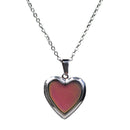 Love Heart Locket Gemstone Stainless Steel Pendant Photo Frame Color Change Necklace