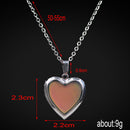 Love Heart Locket Gemstone Stainless Steel Pendant Photo Frame Color Change Necklace