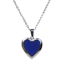 Love Heart Locket Gemstone Stainless Steel Pendant Photo Frame Color Change Necklace