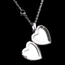 Love Heart Locket Gemstone Stainless Steel Pendant Photo Frame Color Change Necklace