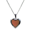 Love Heart Locket Gemstone Stainless Steel Pendant Photo Frame Color Change Necklace