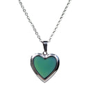 Love Heart Locket Gemstone Stainless Steel Pendant Photo Frame Color Change Necklace