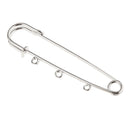 10 Pieces Safety Pins Fastening Clothing Sewing Jewelry Brooch Pin with 3 Loops for Dangle Drop Accessories