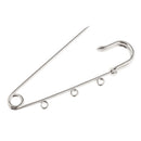 10 Pieces Safety Pins Fastening Clothing Sewing Jewelry Brooch Pin with 3 Loops for Dangle Drop Accessories
