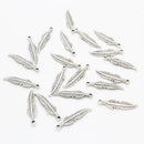 20Pcs Vintage Leaf Feathers Charms Beads Pendant Jewelry DIY Making Crafts