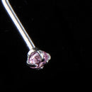 6 Pieces Assorted Color Rhinestone Stainless Steel L-shaped Nose Stud Rings Helix Bar Piercing 20g