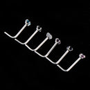 6 Pieces Assorted Color Rhinestone Stainless Steel L-shaped Nose Stud Rings Helix Bar Piercing 20g