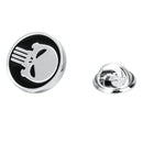 Brass Plated Round Shape Punisher Symbol Brooch Comic Movie Theme Lapel Pin