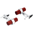 High Polished Brass Red Wood French Cufflinks Formal Shirt Cuff Links Silver