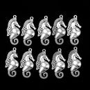 10 Pieces Sea Horse Antique Charms Pendant 3.5x1.7cm for Necklace Bag Dangle DIY Findings Craft Keyring