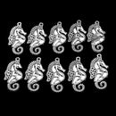 10 Pieces Sea Horse Antique Charms Pendant 3.5x1.7cm for Necklace Bag Dangle DIY Findings Craft Keyring