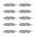 10 Pieces Vintage Metal Alloy Leaf Feathers Charms Pendant for Necklace Bag Keyring Findings Craft