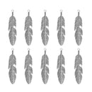 10 Pieces Vintage Metal Alloy Leaf Feathers Charms Pendant for Necklace Bag Keyring Findings Craft