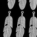 10 Pieces Vintage Metal Alloy Leaf Feathers Charms Pendant for Necklace Bag Keyring Findings Craft
