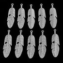 10 Pieces Vintage Metal Alloy Leaf Feathers Charms Pendant for Necklace Bag Keyring Findings Craft