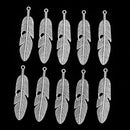 10 Pieces Vintage Metal Alloy Leaf Feathers Charms Pendant for Necklace Bag Keyring Findings Craft