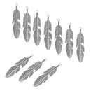 10 Pieces Vintage Metal Alloy Leaf Feathers Charms Pendant for Necklace Bag Keyring Findings Craft